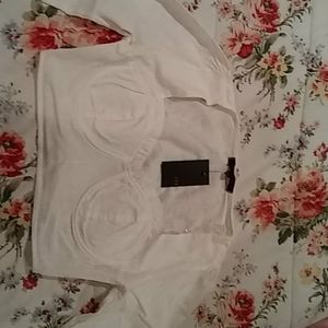 White medium crop top